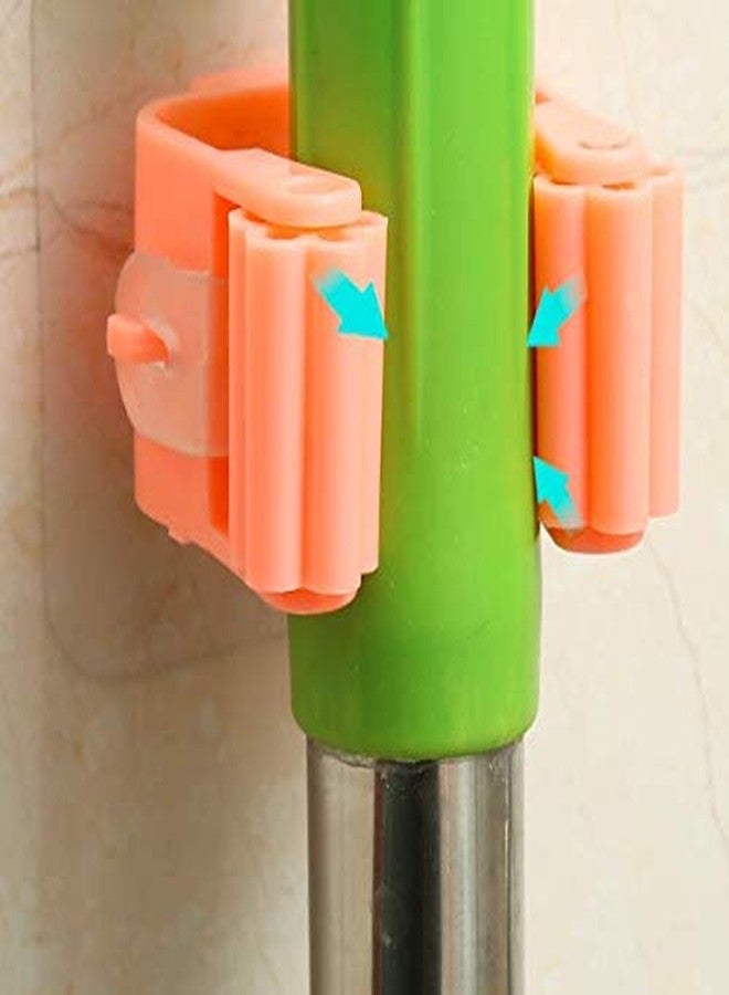 RRJ Mop Broom Holder, Self Adhesive Organizer Wall Mount Clips for Kitchen Bathroom Closet Garden Garage (Multicolor) -2 Pieces - Image 3